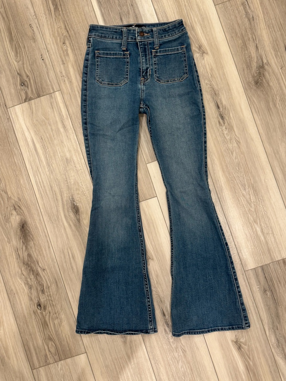 Hollister Women's Dark Blue Flare Jeans - Brand: Hollister 24S